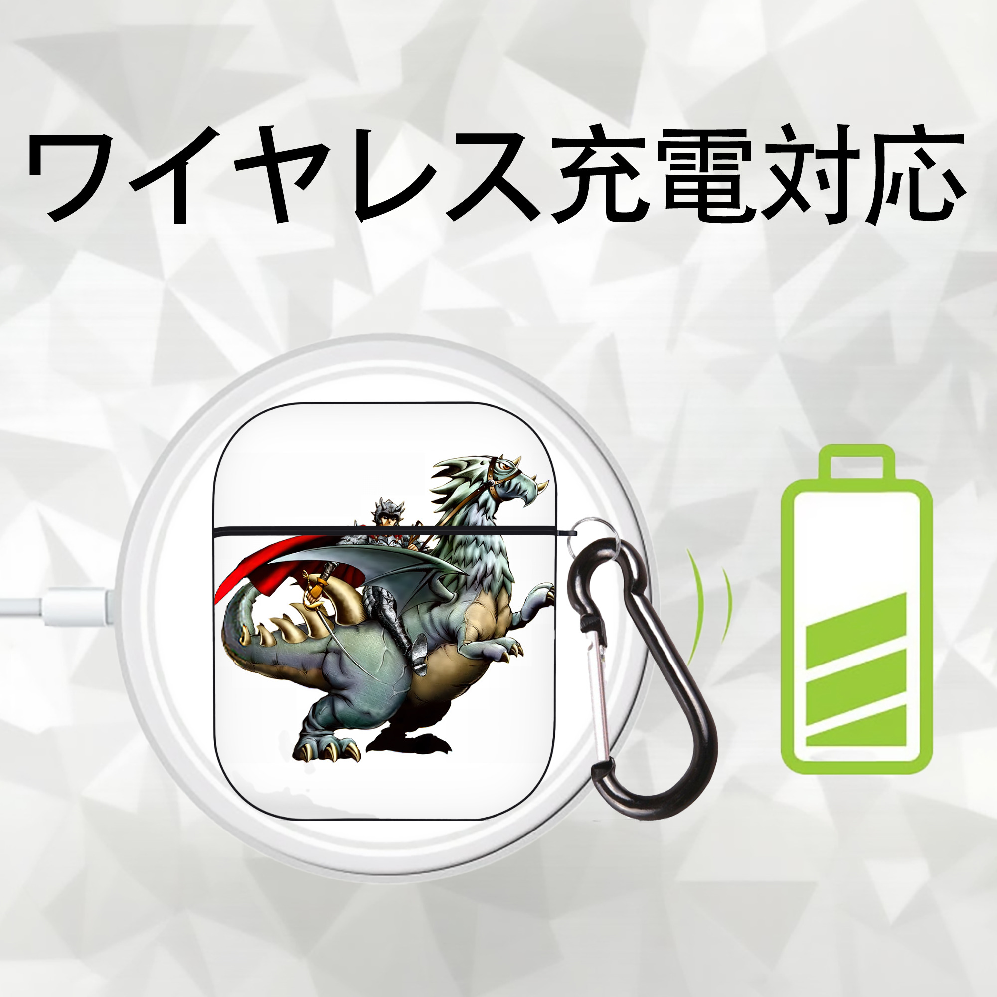 遊☆戯☆王 Yu-Gi-Oh! AirPods 第2世代保護ケース ハードシェル ブラック 耐衝撃・防指紋・カラビナ付き