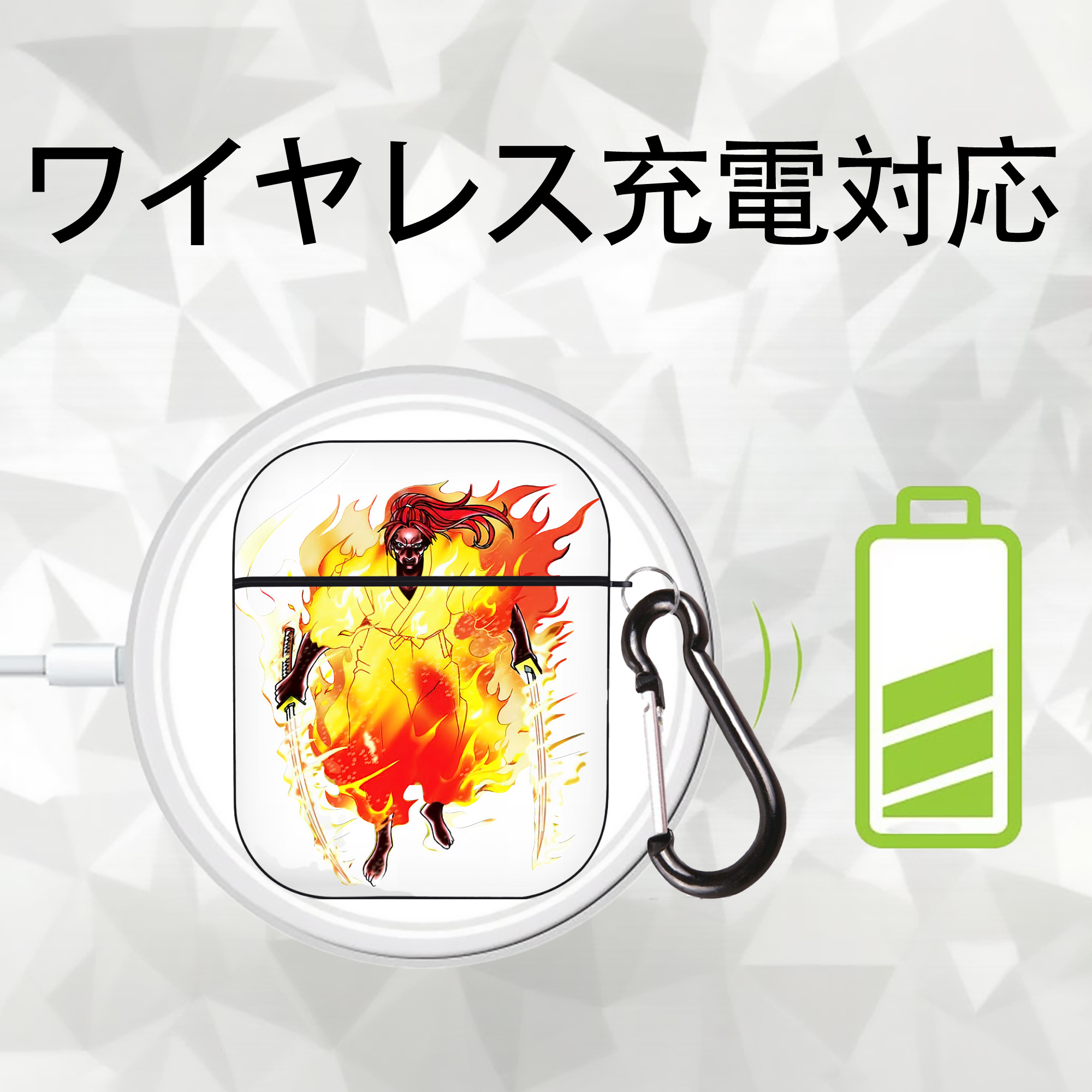 遊☆戯☆王 Yu-Gi-Oh! AirPods 第2世代保護ケース ハードシェル ブラック 耐衝撃・防指紋・カラビナ付き