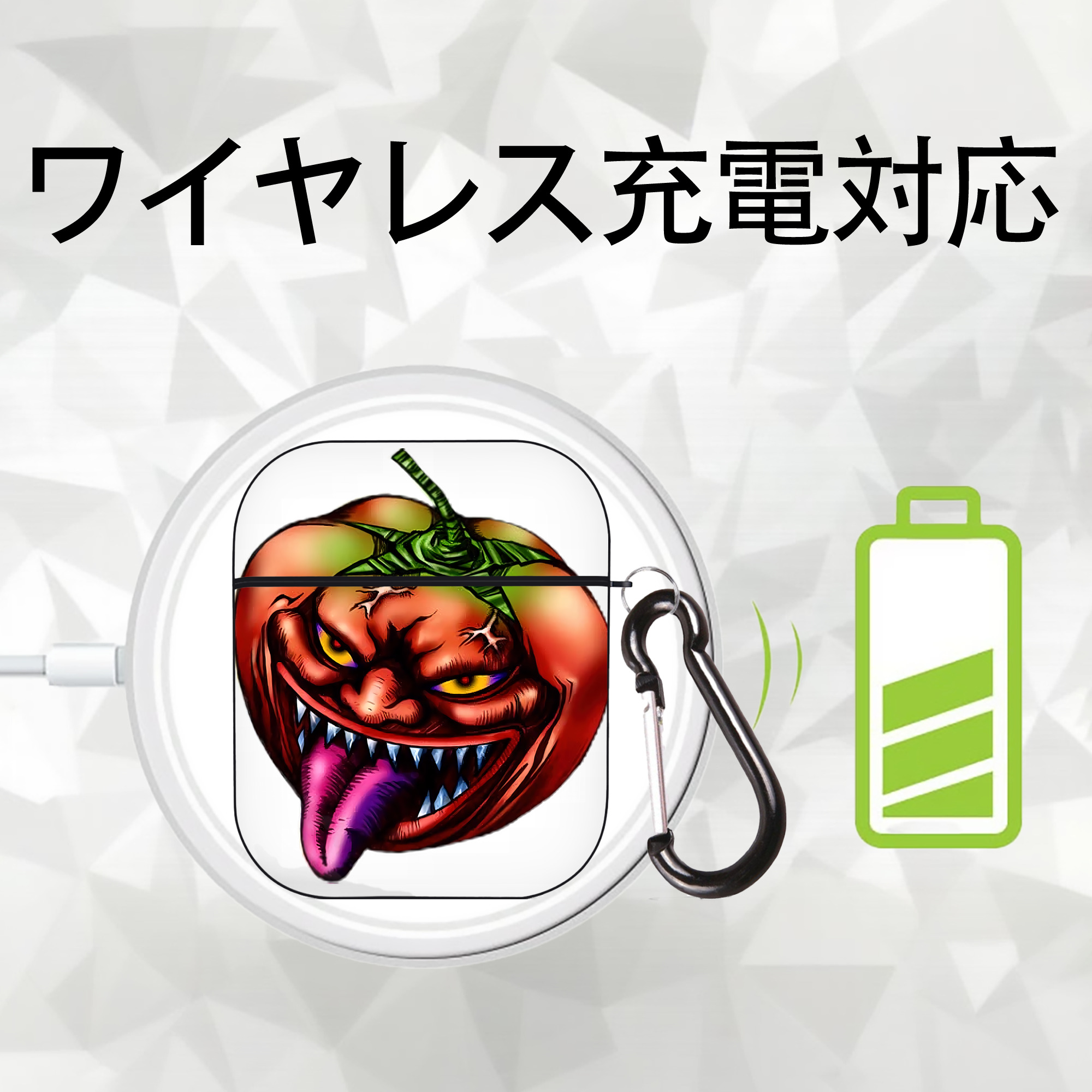 遊☆戯☆王 Yu-Gi-Oh! AirPods 第2世代保護ケース ハードシェル ブラック 耐衝撃・防指紋・カラビナ付き