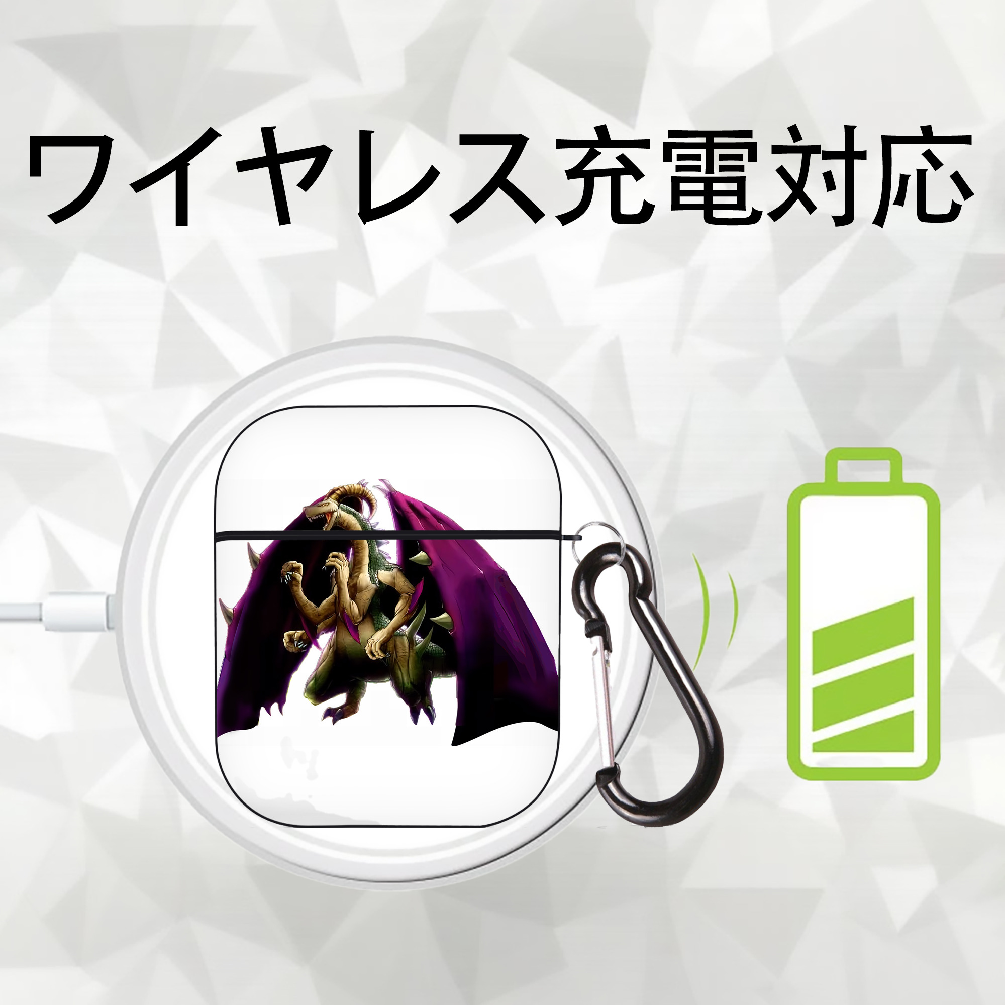遊☆戯☆王 Yu-Gi-Oh! AirPods 第2世代保護ケース ハードシェル ブラック 耐衝撃・防指紋・カラビナ付き