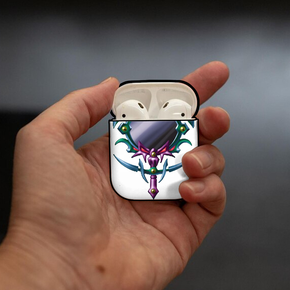 遊☆戯☆王 Yu-Gi-Oh! AirPods 第2世代保護ケース ハードシェル ブラック 耐衝撃・防指紋・カラビナ付き