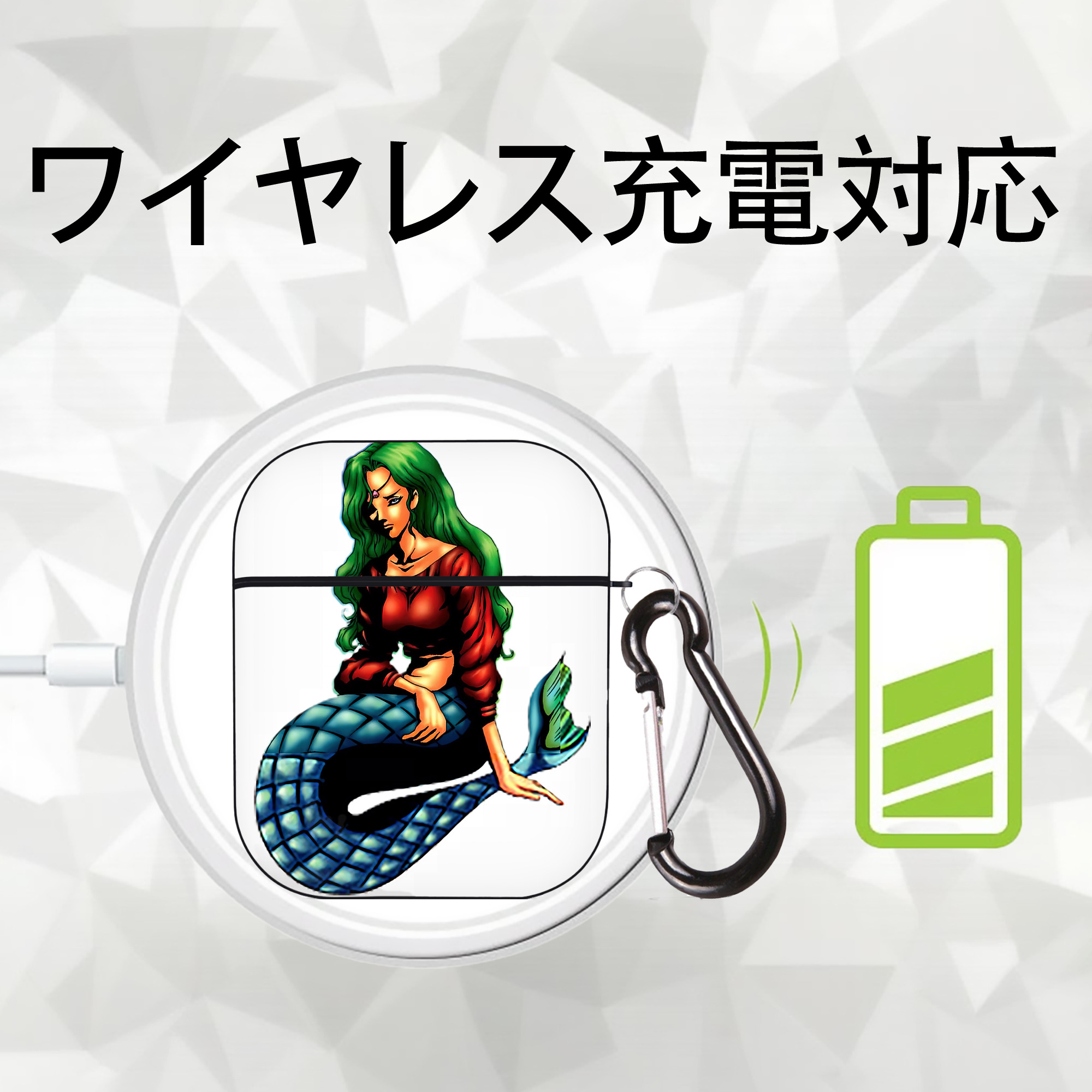 遊☆戯☆王 Yu-Gi-Oh! AirPods 第2世代保護ケース ハードシェル ブラック 耐衝撃・防指紋・カラビナ付き