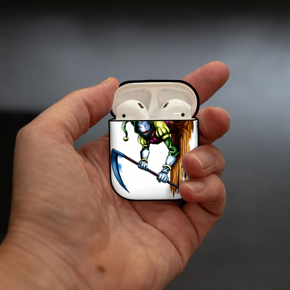 遊☆戯☆王 Yu-Gi-Oh! AirPods 第2世代保護ケース ハードシェル ブラック 耐衝撃・防指紋・カラビナ付き