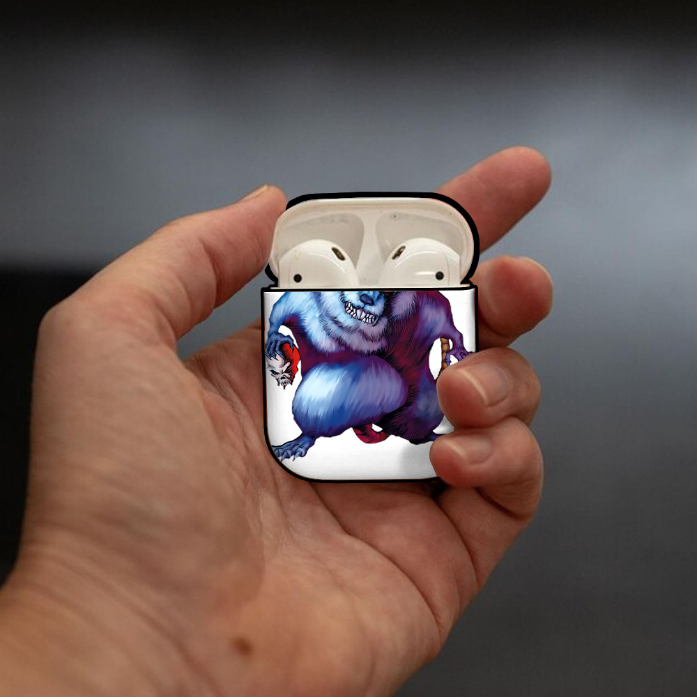 遊☆戯☆王 Yu-Gi-Oh! AirPods 第2世代保護ケース ハードシェル ブラック 耐衝撃・防指紋・カラビナ付き